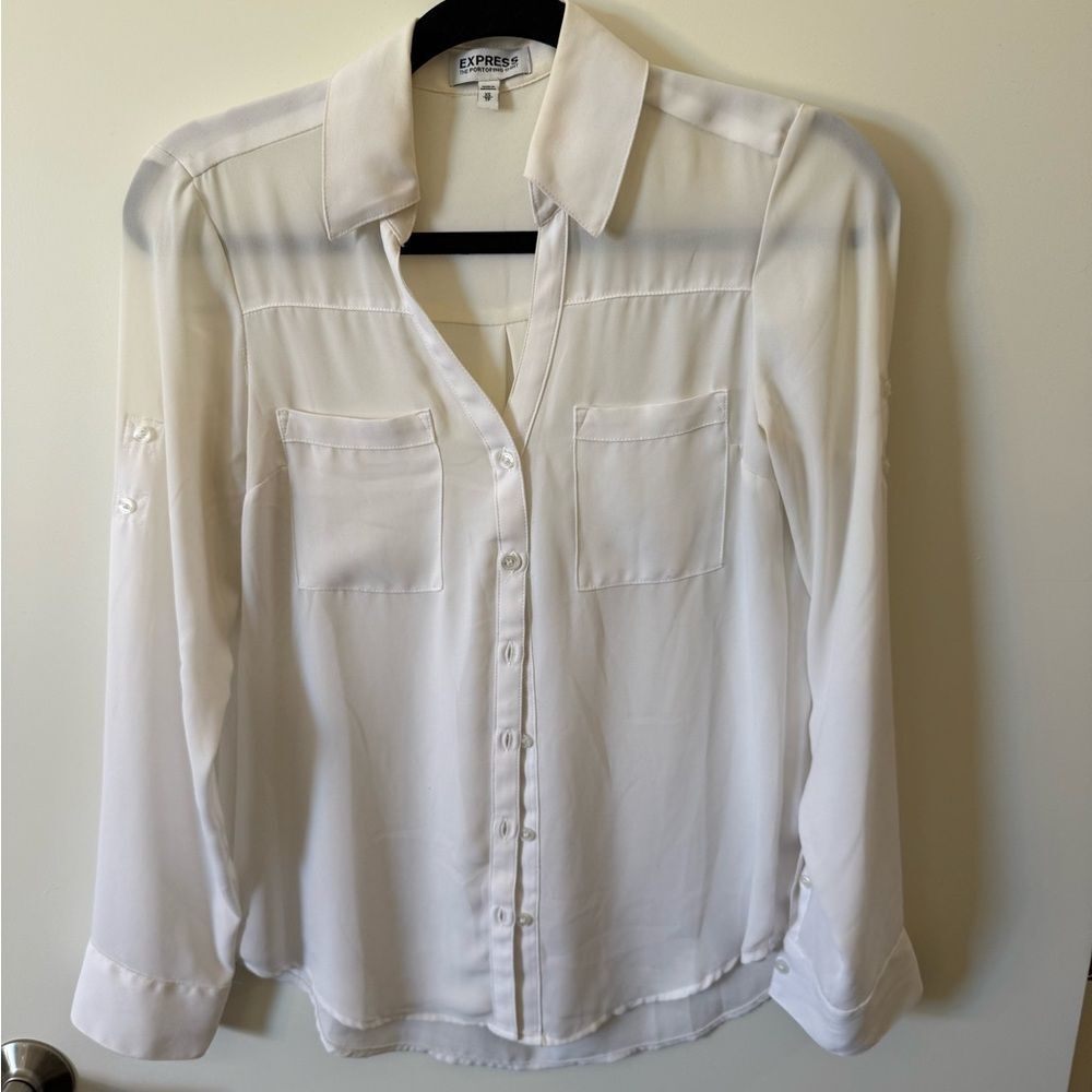 Express White Portofino Button Down Shirt